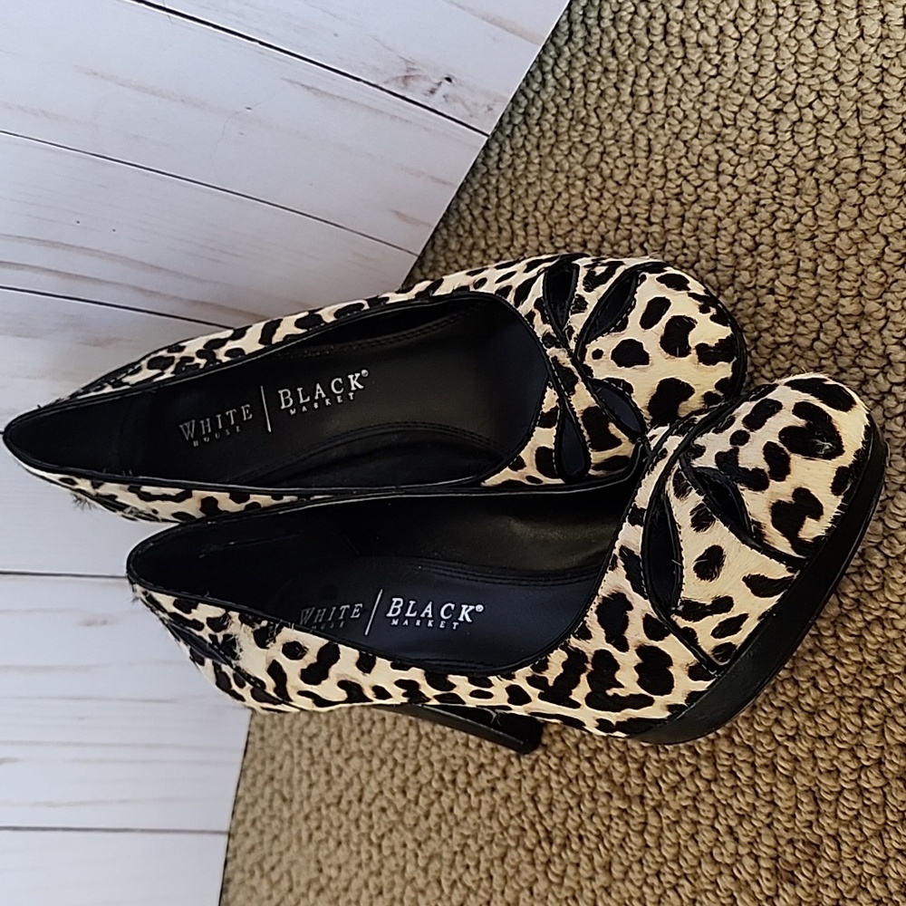 White House Black Market Leopard Heels size 8.5 - Picture 4 of 5